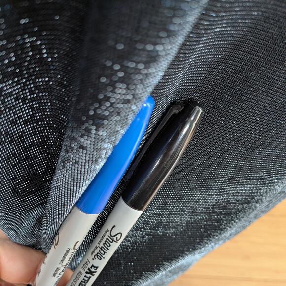 Vintage Jump Prom Dress Maxi Ball Gown 4 Blue Black Y2K Metallic Princess Goth - Picture 10 of 14